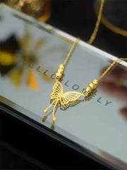 Elegant Gold Butterfly Pendant Necklace