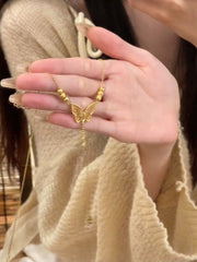 Elegant Gold Butterfly Pendant Necklace